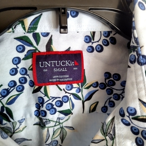 Untuckit Cotton Printed Short-Sleeve Eloro Shirt sz S - Picture 4 of 7